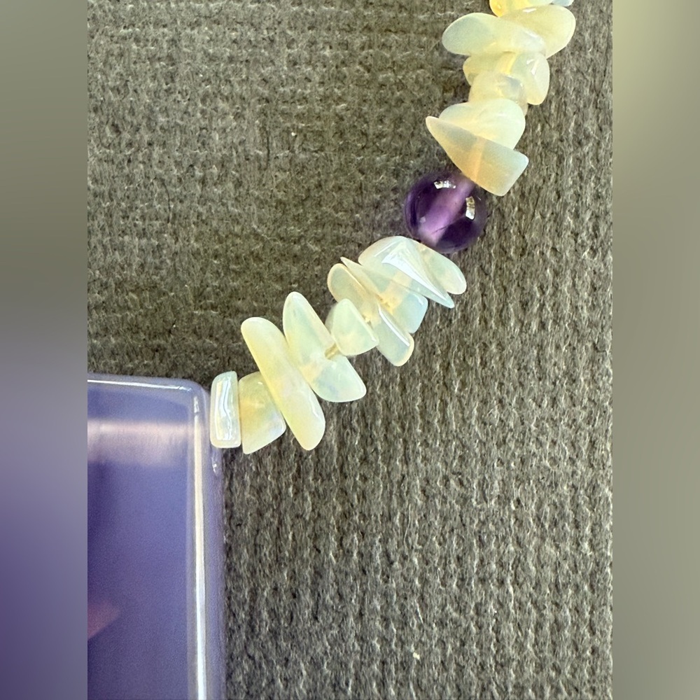 NWT Opal Amethyst Holly Blue Gemstone Statement Necklace and Earring Set Gift - Picture 4 of 11